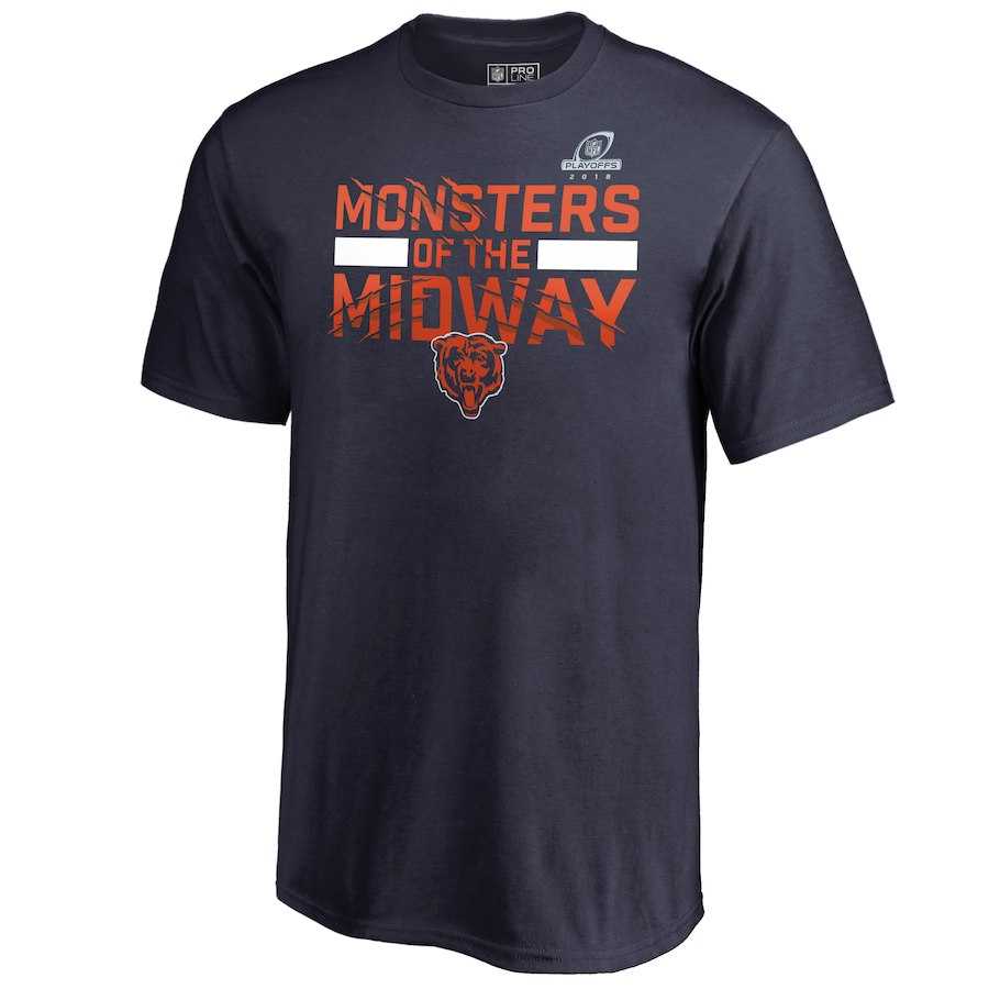 Men's Bears Navy 2018 NFL Playoffs Monsters Of The Midway T-Shirt,We sell and wholesale Men's Bears Navy 2018 NFL Playoffs Monsters Of The Midway T-Shirt on line form chian!